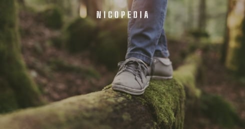 Person balanciert über Baumstumpf um Wohlfahrtsnutzen eines gesunden Lebensjahres zu illustrieren