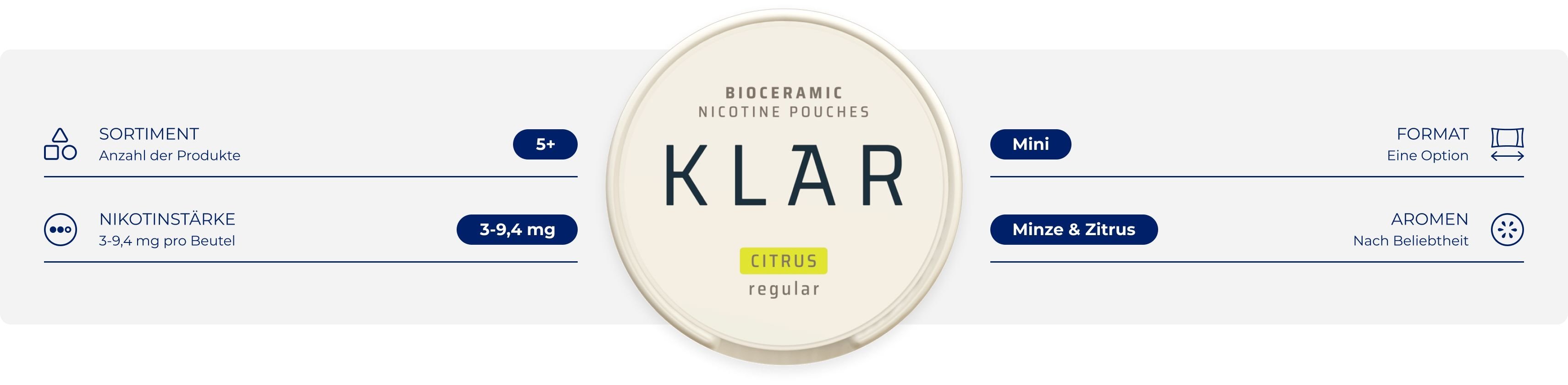 Klar snus markendetails