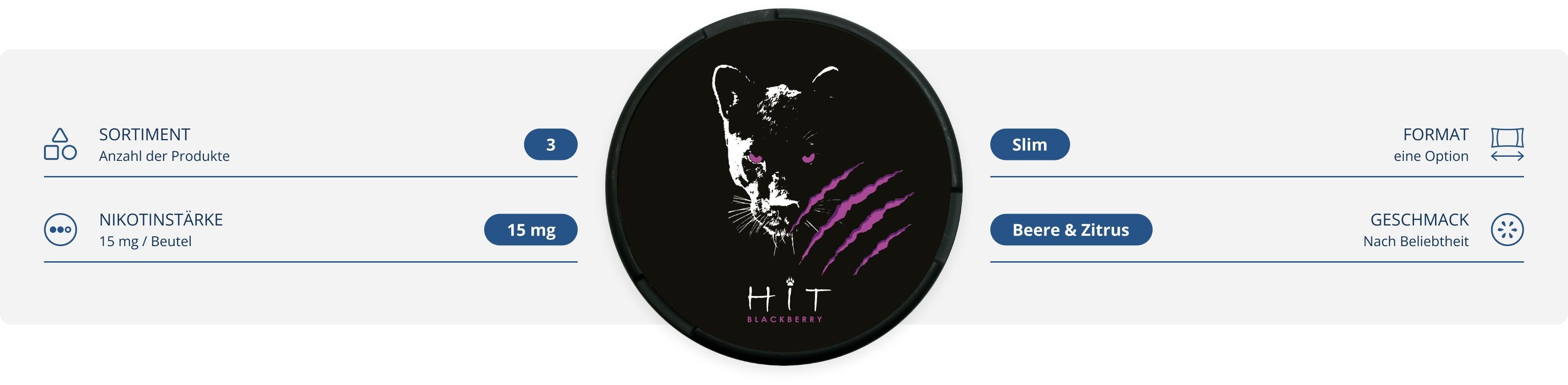 Hit Nikotinbeutel Produktdetails.