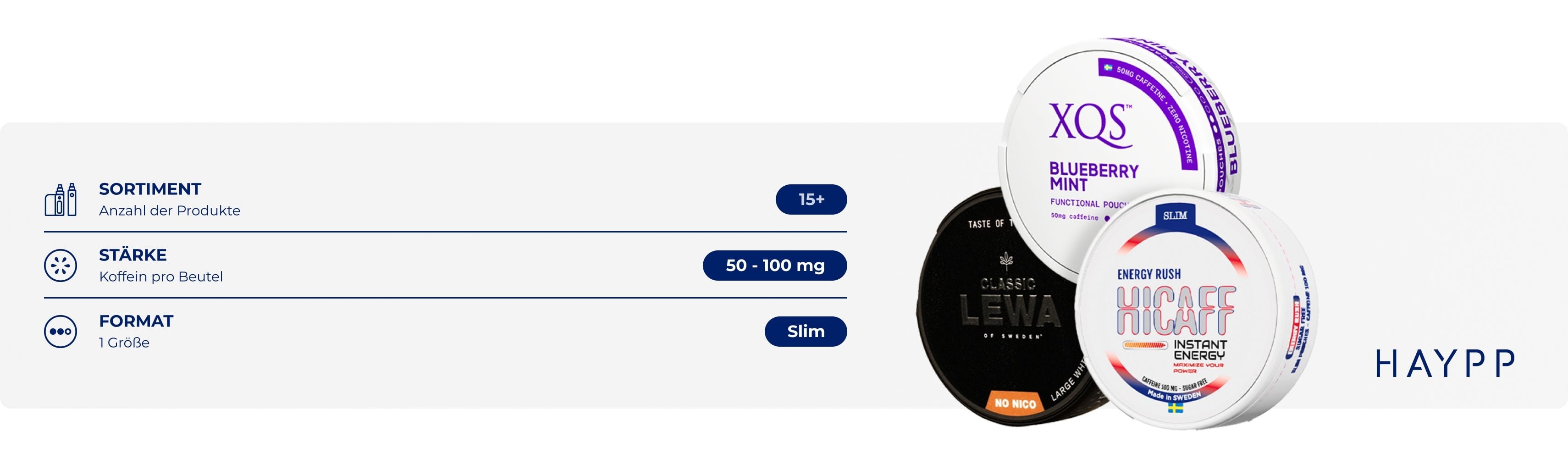 Koffein-Snus Übersicht Banner