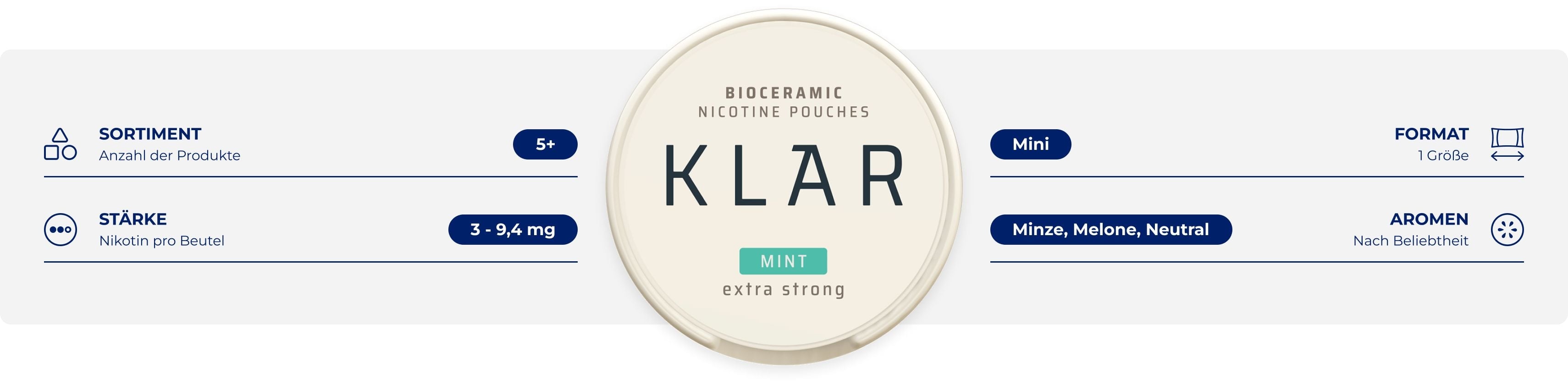 KLAR Snus Produktübersicht