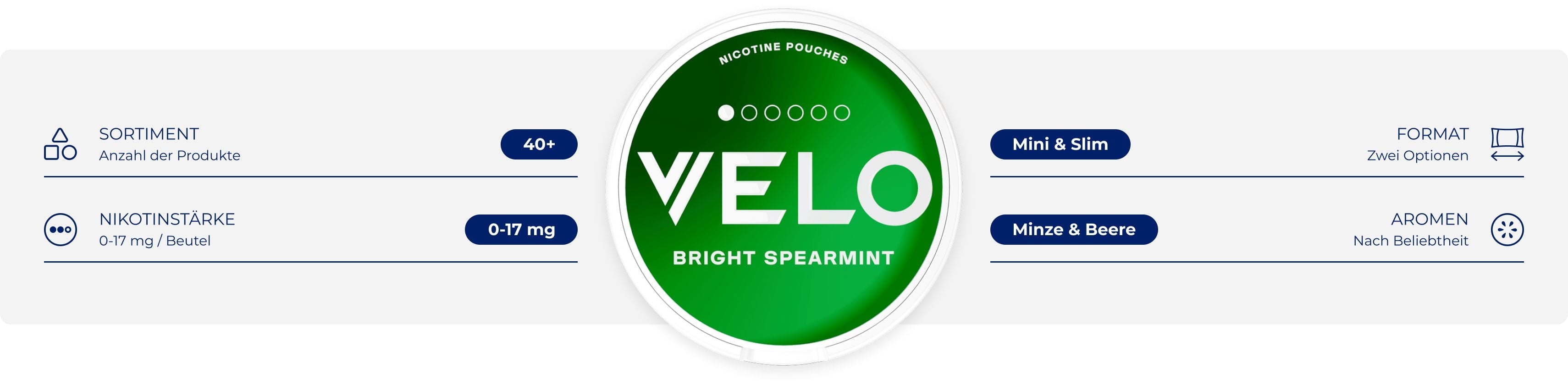 Velo nikotinbeutel produktdetails