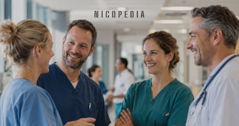 Krankenhauspersonal im Pausengespräch