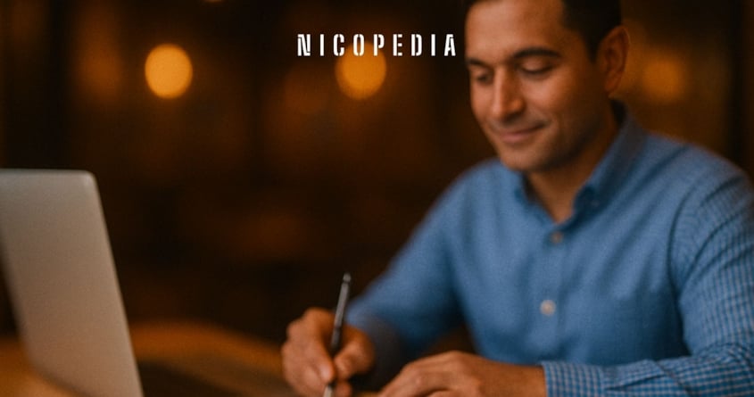 Relaxed man working, representing focus and discretion as key benefits of snus