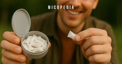 Man smiling with nicotine pouches