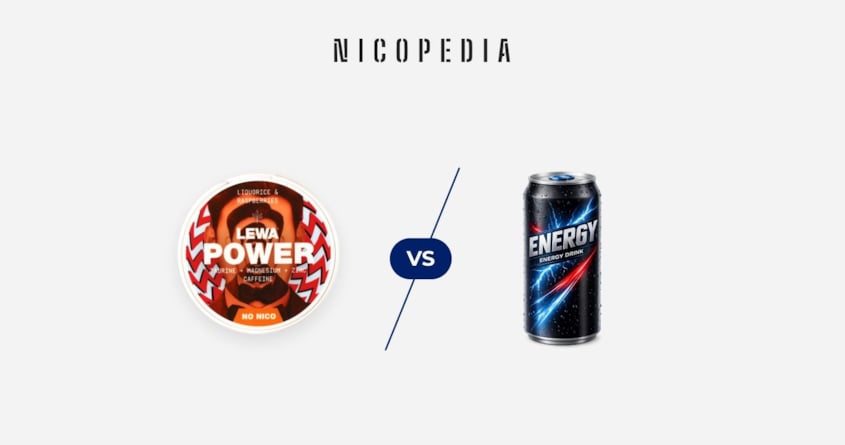 Hicaff caffeine pouch vs generic energy drink can