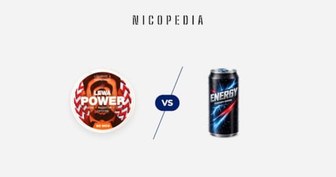 Hicaff caffeine pouch vs generic energy drink can
