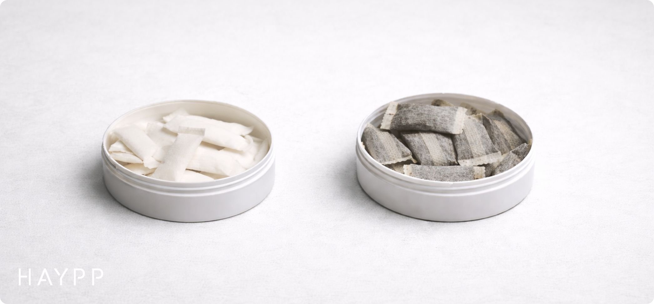 Image of snus can and nicotine pouch can next to one another