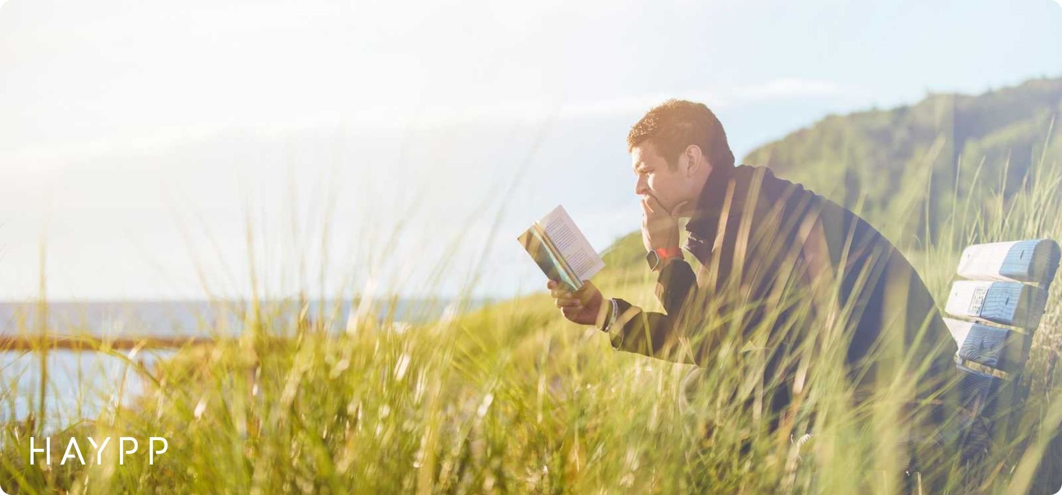 Person concentrating on a book