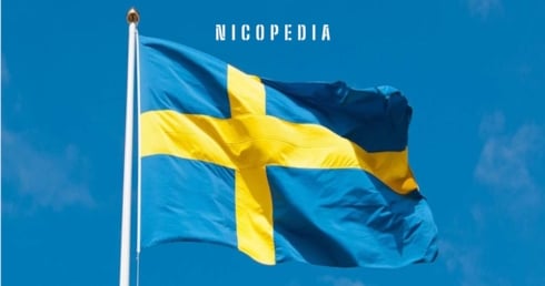 swedish flag against blue sky
