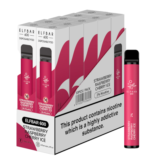 Elf Bar Strawberry Raspberry Cherry Ice 600