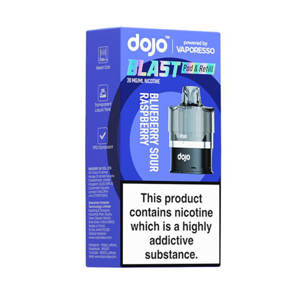 Vaporesso DOJO BLAST 6000 Prefilled Pods Blueberry Sour Raspberry