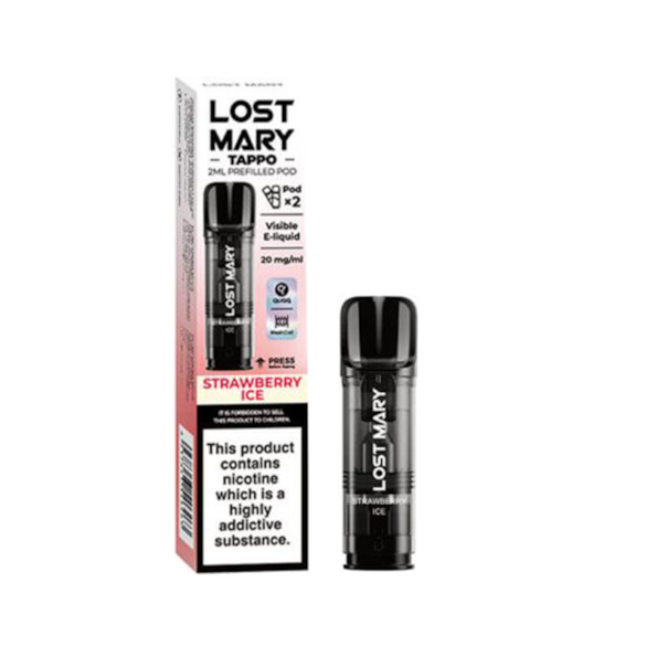 Strawberry Ice Tappo Prefilled Pods by Lost Mary