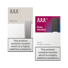 JUUL2 Slate Grey & Ruby Menthol Kit