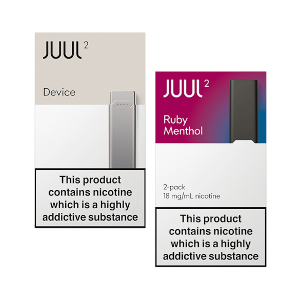 JUUL2 Slate Grey & Ruby Menthol Kit