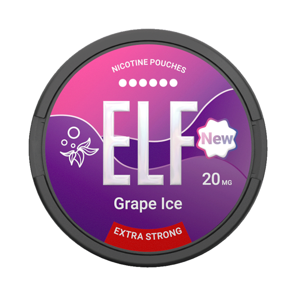 Elf Nicotine Pouches Grape Ice 20mg (£2.4/ct) - Slim - Ultra Strong - Tobacco Free