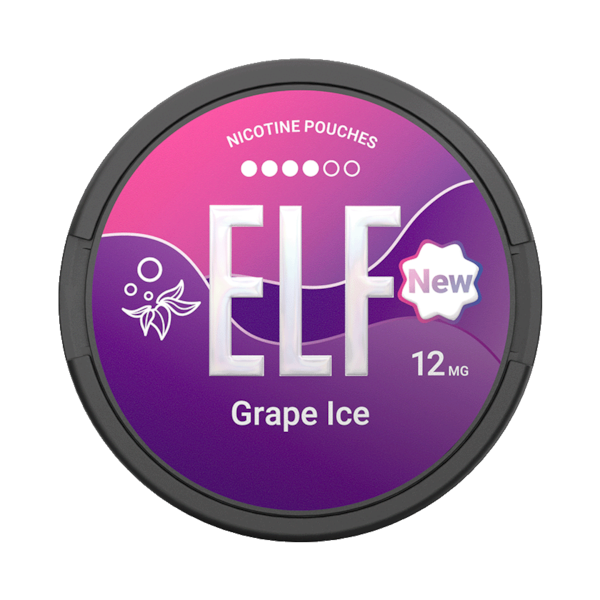 Elf Nicotine Pouches Grape Ice 12mg (£2.4/ct) - Slim - Extra Strong - Tobacco Free
