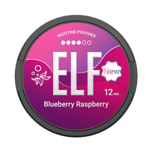Elf Nicotine Pouches Blueberry Raspberry 12mg (£2.4/ct) - Slim - Extra Strong - Tobacco Free