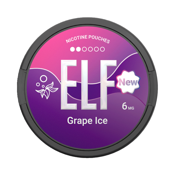 Elf Nicotine Pouches Grape Ice 6mg (£2.4/ct) - Slim - Normal - Tobacco Free