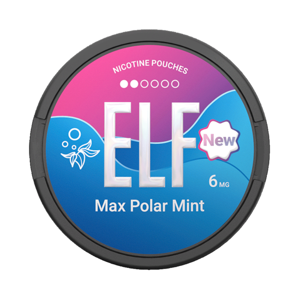 Elf Nicotine Pouches Max Polar Mint 6mg (£2.4/ct) - Slim - Normal - Tobacco Free