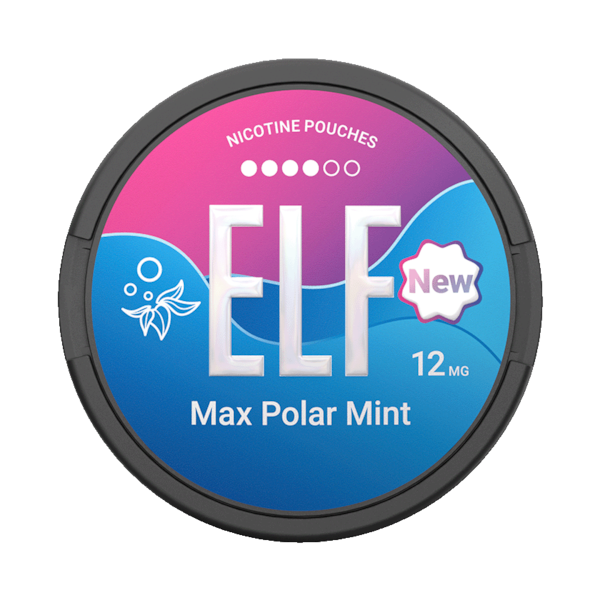 Elf Nicotine Pouches Max Polar Mint 12mg (£2.4/ct) - Slim - Extra Strong - Tobacco Free